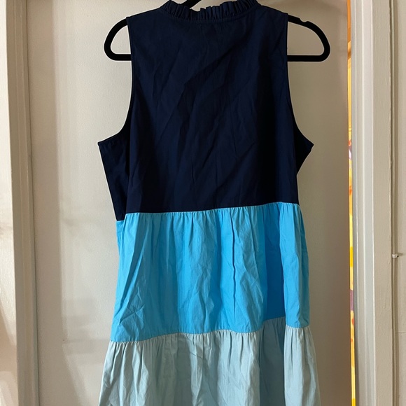 New Mud Pie McKenna Blue Color Block Dress - Picture 4 of 4